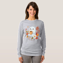 Söt spök-t-shirt för kaffedrickare - mysig stämnin