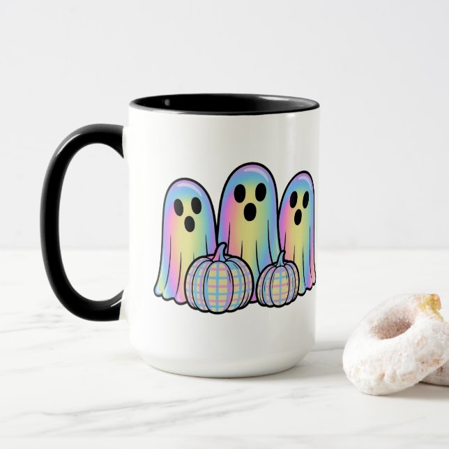 Söt spök trio Halloween-kaffemug – Bedårande  Mugg (Med munk)
