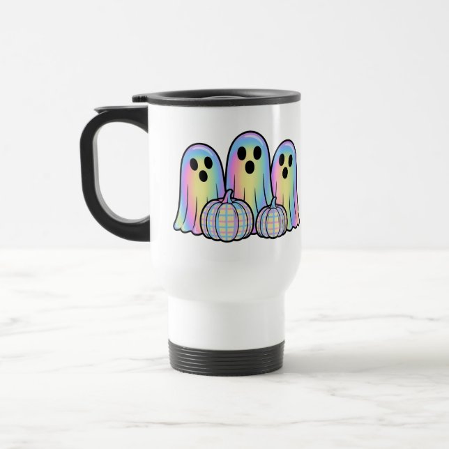 Söt spök trio Halloween-kaffemug – Bedårande  Resemugg (Vänster)