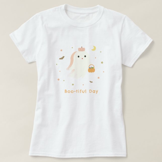 Söt Spök Vacker Dag T-Shirt (Design framsida)