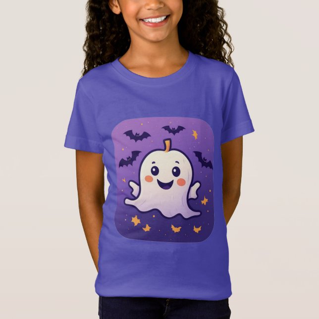 Söt spökande och jack-o-lanter för Halloween 🦇 T Shirt (Framsida)
