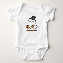 Söt spökbaby med halloween-tröja för spädbarn
