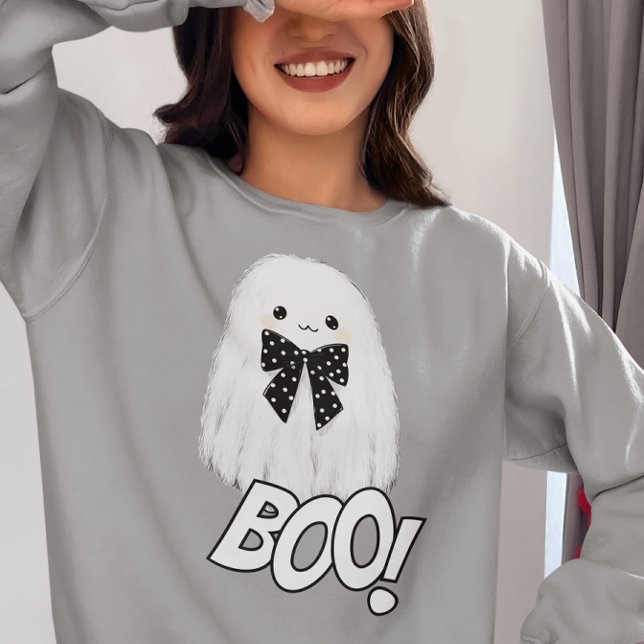 Söt spökboo lurvig Halloween T Shirt (Skapare uppladdad)