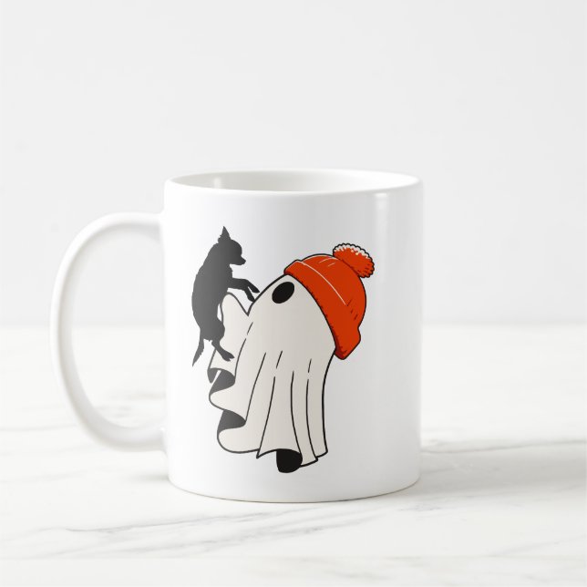 Söt Spökchihuahua Älskare Kaffemugg (Vänster)