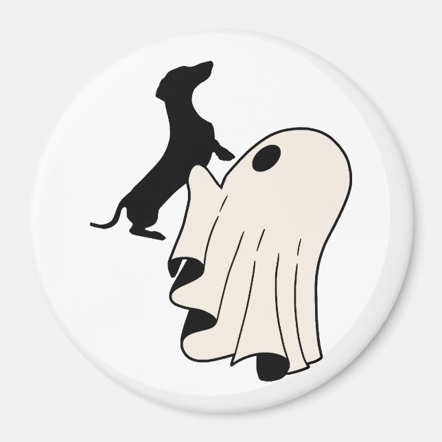 Söt spökdachshund-älskare  magnet (Framsidan)
