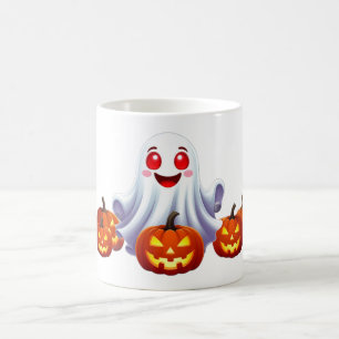 Söt spökdesign med lysande halloweenpumpor ✨ kaffemugg