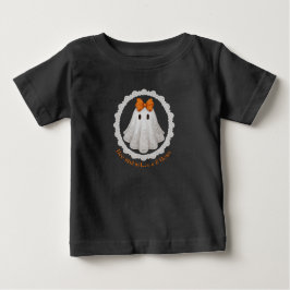 Söt spökdesign med orange rosett och spetskant t shirt
