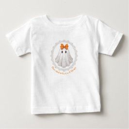 Söt spökdesign med orange rosett och spetskant t shirt
