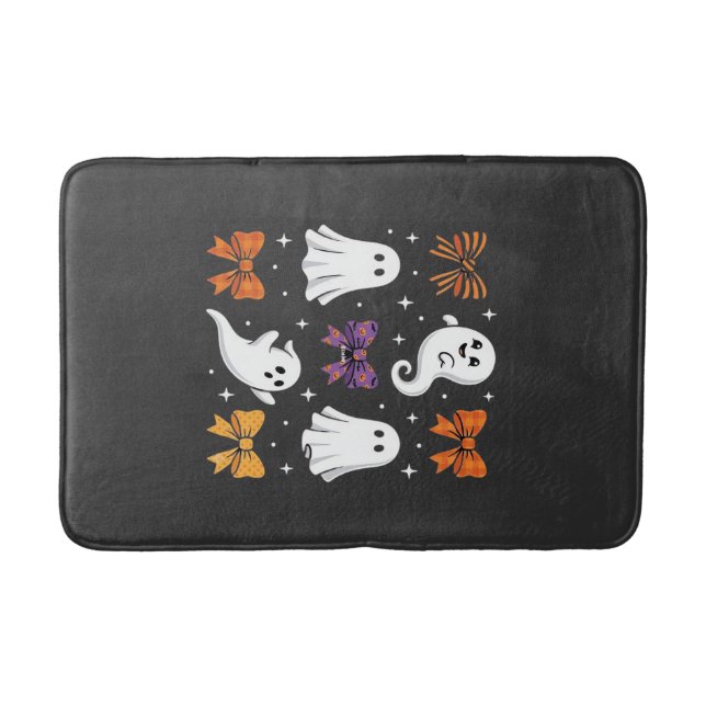 Söt spökdesign med slingor Halloween_1 Badrumsmatta (Framsidan)