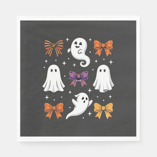 Söt spökdesign med slingor Halloween_1 Pappersservett (Framsidan)