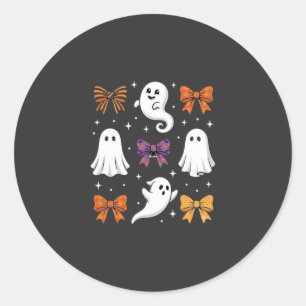 Söt spökdesign med slingor Halloween_1 Runt Klistermärke