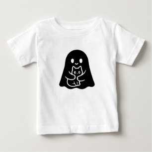 Söt spökdesign med svart katt för Halloween-tröjor T Shirt