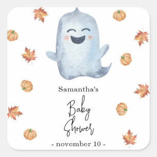 Söt spöke - baby shower fyrkantigt klistermärke