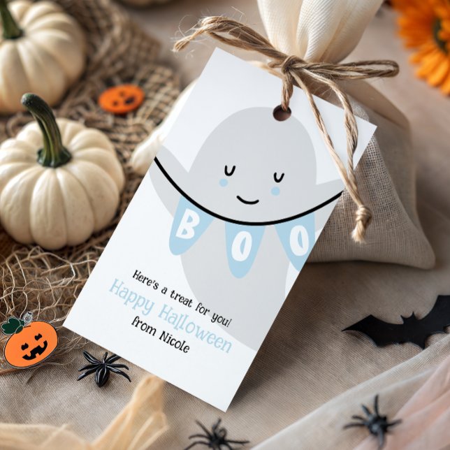 SÖT SPÖKE BOO HALLOWEEN BARN LEKSAK PRESENTETIKETT (Skapare uppladdad)