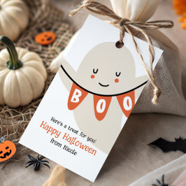 SÖT SPÖKE BOO HALLOWEEN BARN LEKSAK PRESENTETIKETT