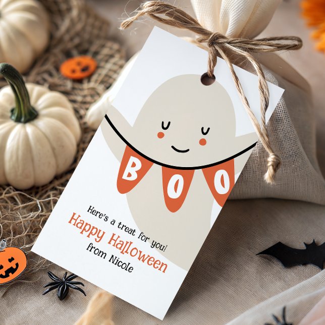 SÖT SPÖKE BOO HALLOWEEN BARN LEKSAK PRESENTETIKETT (Skapare uppladdad)