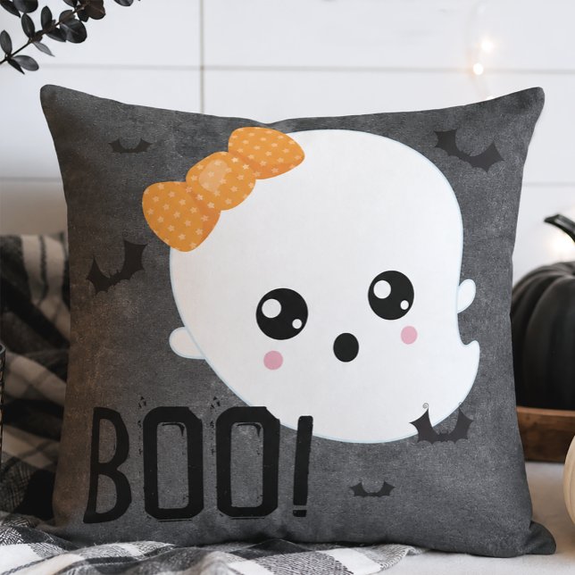 Söt Spöke Boo Halloween Kudde (Cute Ghost Halloween 
Decorative Pillow)