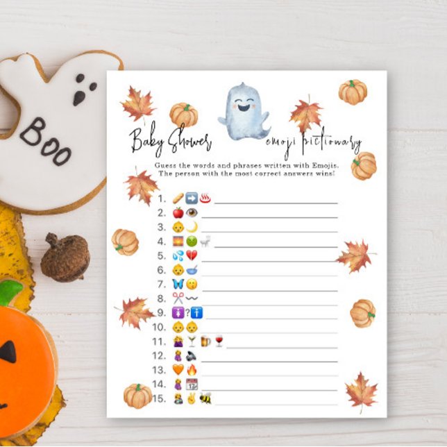 Söt spöke - Emoji bildlek baby shower (Skapare uppladdad)