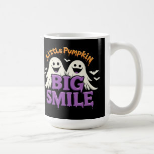 👻✨ Söt Spöke & Fladdermus Halloween Kaffe Vibbar  Kaffemugg
