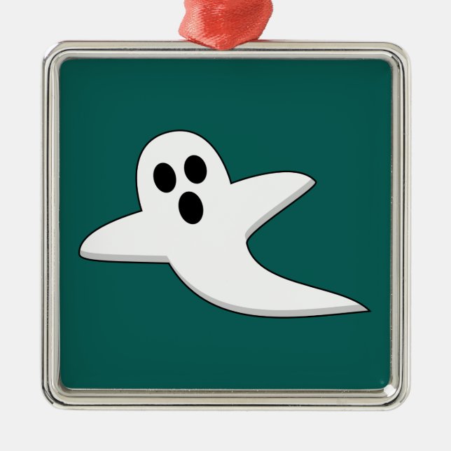 Söt spöke julgransprydnad metall (Framsidan)