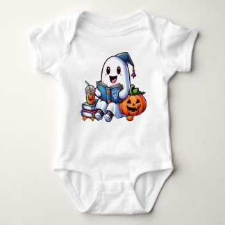 Söt spöke läser en bok halloween älskare t shirt