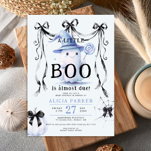 Söt spöke lilla boo Halloween pojke baby shower Inbjudningar