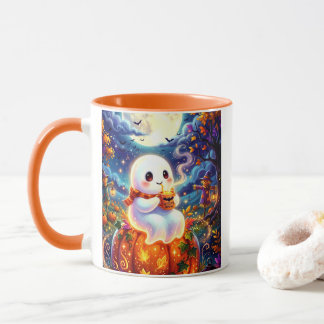 Söt spöke med häxans bryggkaffemugg mugg