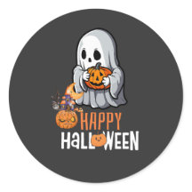 Söt spöke och pumpa "Glad Halloween" T-shirt