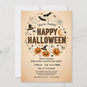 Söt spöke och pumpkin halloween fest-inbjudan inbjudningar