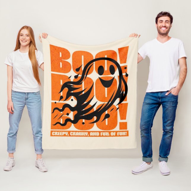 Söt spöke och söt Halloween  Fleecefilt (På plats)
