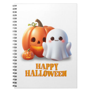 Söt spöke & pumpa Gott Halloween Anteckningsbok