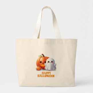 Söt spöke & pumpa Gott Halloween Jumbo Tygkasse