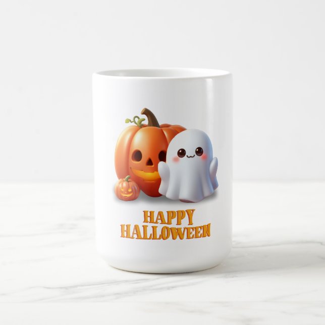 Söt spöke & pumpa Gott Halloween  Kaffemugg (Center)