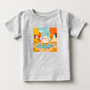 Söt spöke som bär regnstövlar t shirt