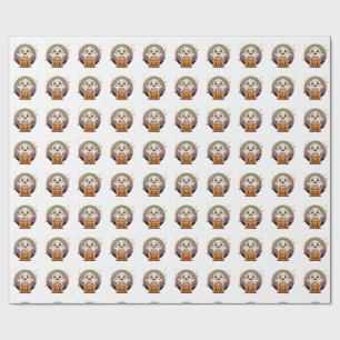 Söt spöke som håller pumpa godis hink Retro Hallow Presentpapper