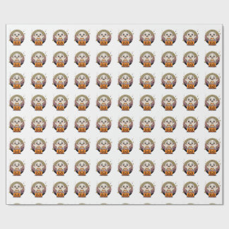Söt spöke som håller pumpa godis hink Retro Hallow Presentpapper