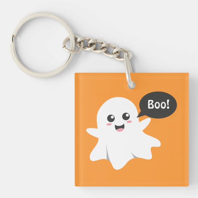 Söt spöke som säger Buu, Glad Halloween (Framsidan)