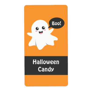 Söt spöke som säger Buu, Glad Halloween Fraktsedel