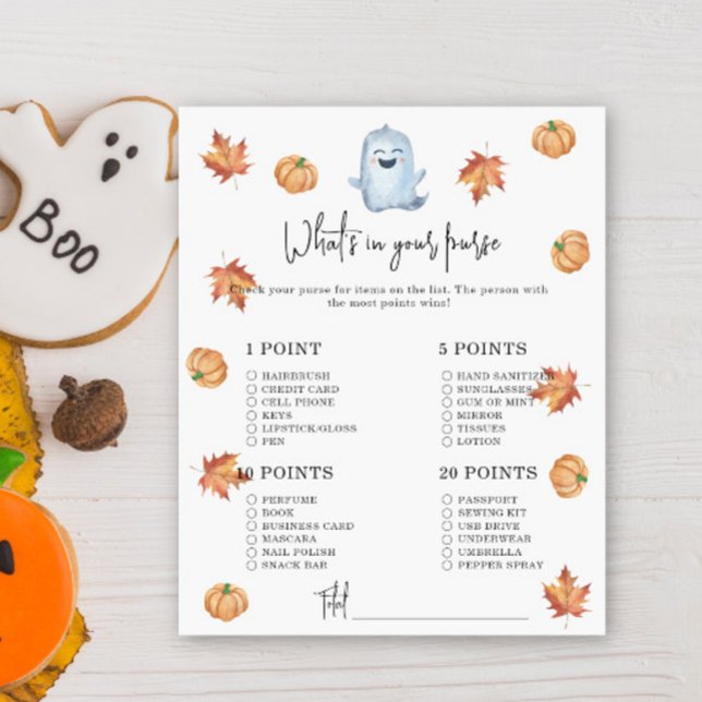Söt spöke - Vad har du i din handväska baby shower (Skapare uppladdad)