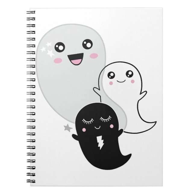 Söt spöken halloween kawaii anteckningsbok (Framsidan)