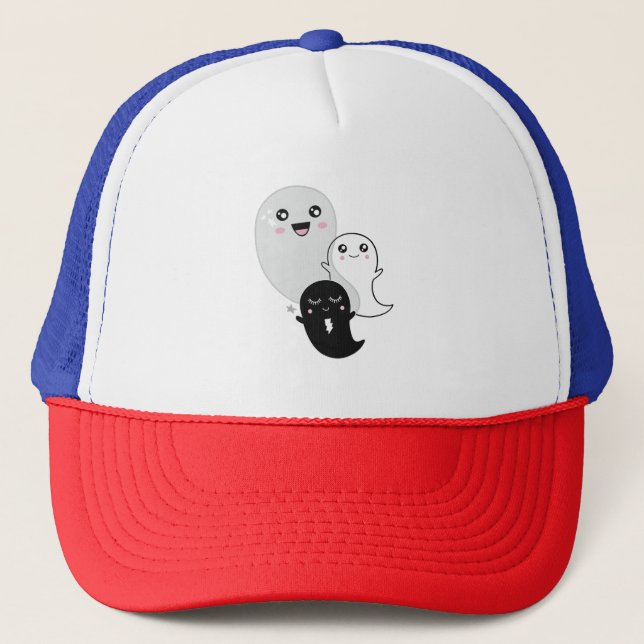 Söt spöken halloween kawaii keps (Framsida)