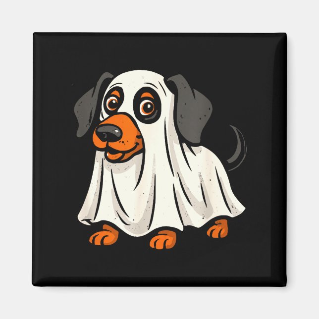 Söt spökenhund halloween dachshund  magnet (Framsidan)
