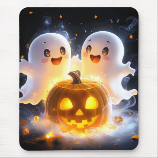 Söt spökfamilj Halloween-pumpa kuslig natt Musmatta