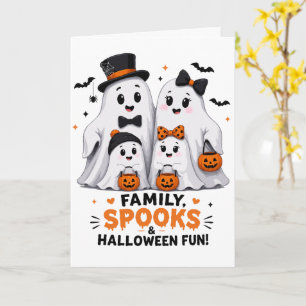 Söt spökfamilj Halloween-roligheter Kort