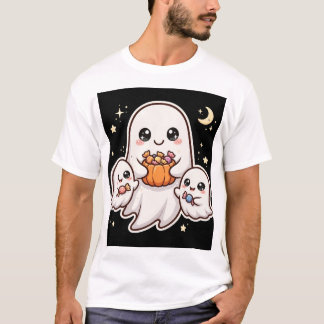 Söt spökfamilj Halloween T-Shirt