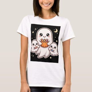 Söt spökfamilj Halloween T-Shirt