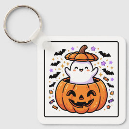 Söt spökfigur i pumpa Halloween-nyckelring Nyckelring