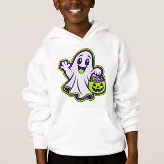 Söt spökhalloween bus eller godis t shirt
