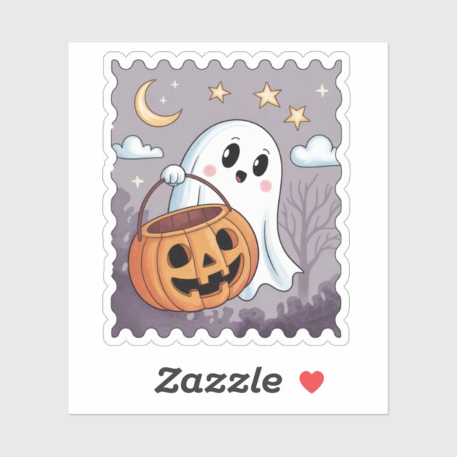 Söt spökhalloween-frankostämpel klistermärken (Ark)