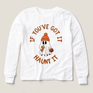 Söt spökhalloween-handväska med pumpa-kryddstämnin t shirt